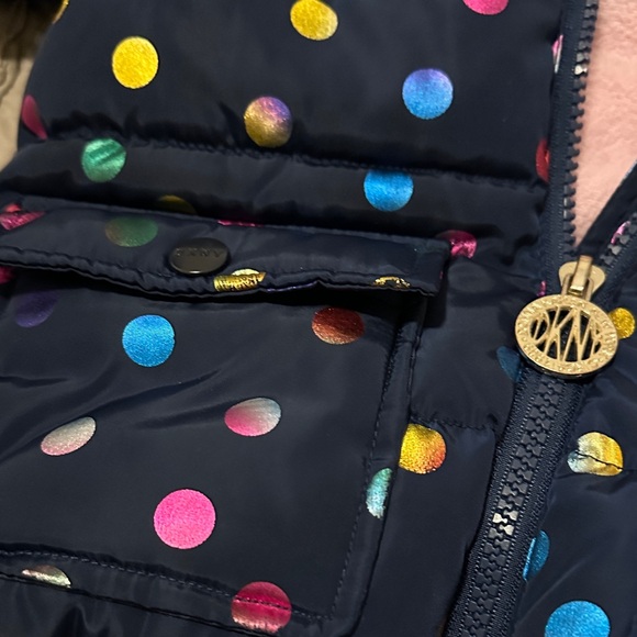 DKNY Navy Jacket with Colorful Dots - Picture 6 of 6